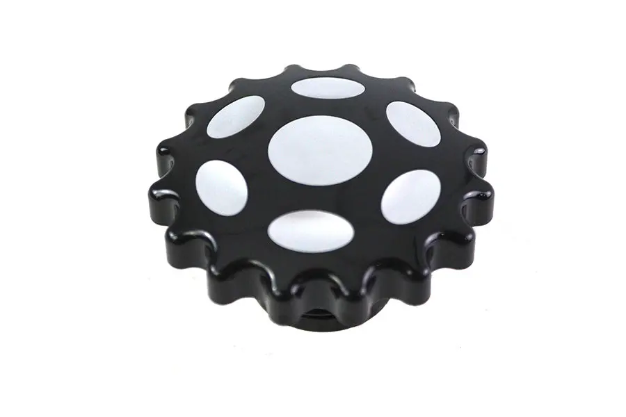 Sprocket Gas Cap Vented Black - V-Twin Mfg. 1