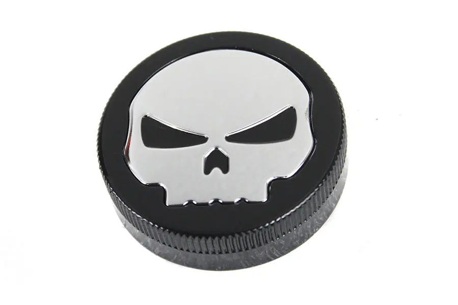 Black Skull Style Vented Gas Cap - V-Twin Mfg. 1