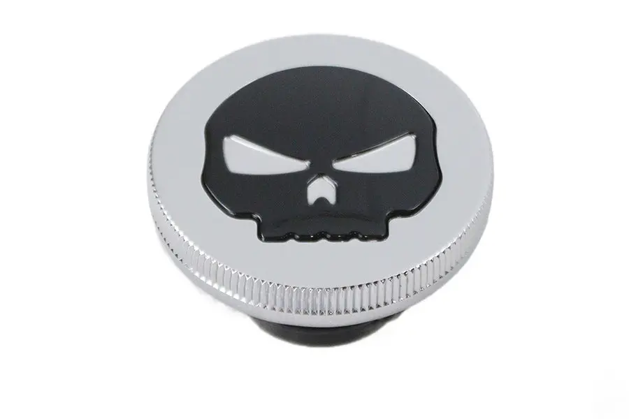 Chrome Skull Style Vented Gas Cap - V-Twin Mfg. 1