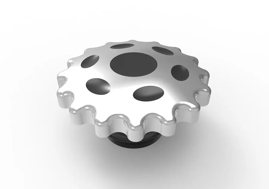 Sprocket Gas Cap Vented Chrome - V-Twin Mfg. 1