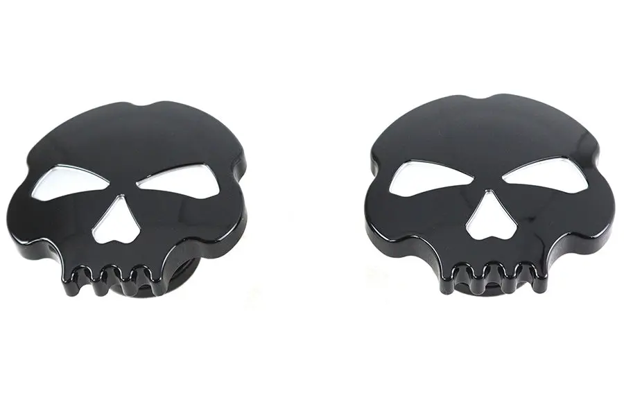 Skull Style Gas Cap Set Black - V-Twin Mfg. 1