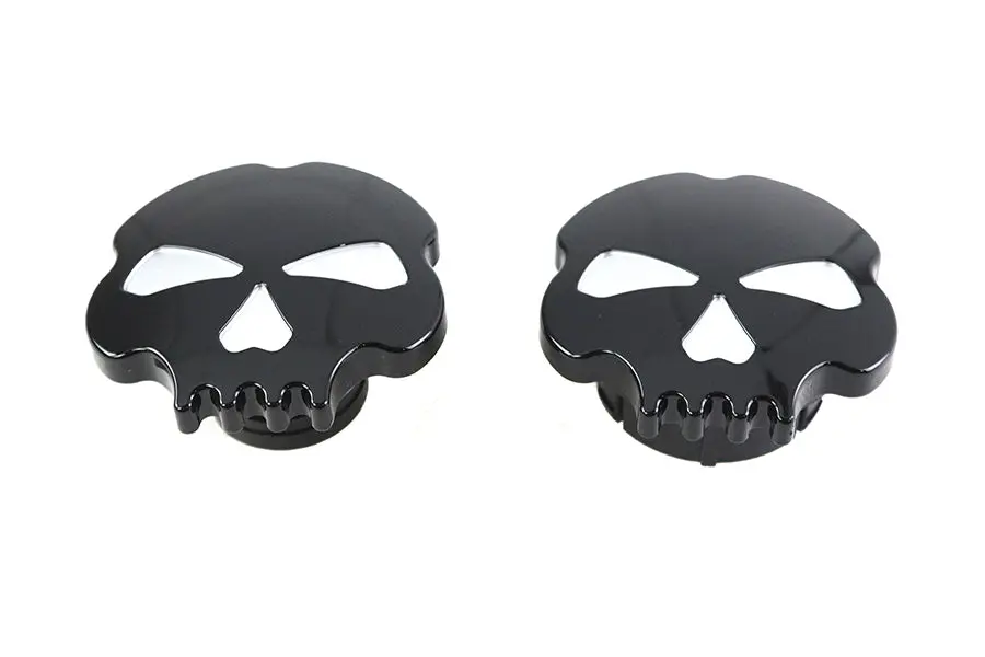 Skull Style Gas Cap Set Black - V-Twin Mfg. 1