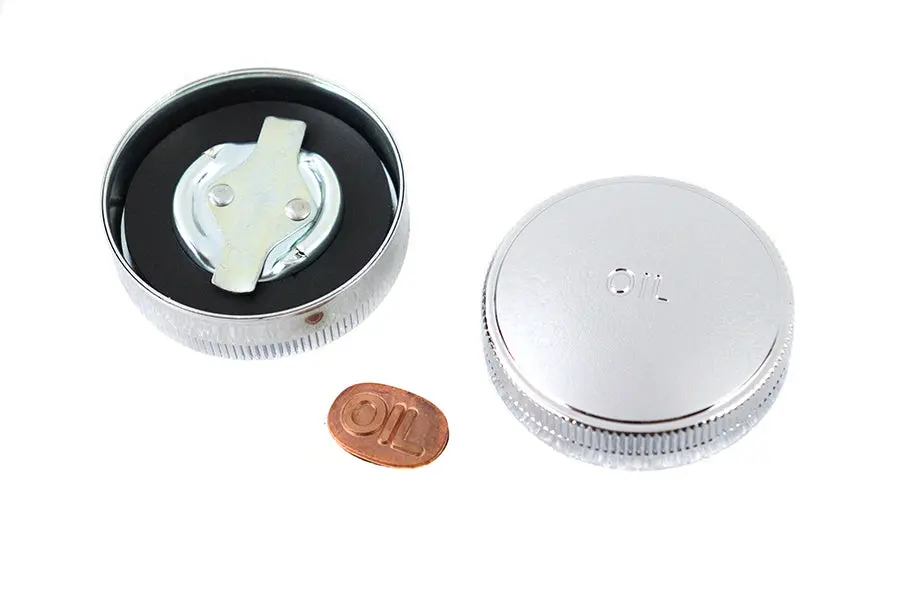 45 Inch W/G Gas And Oil Cap Set Chrome - V-Twin Mfg. 1