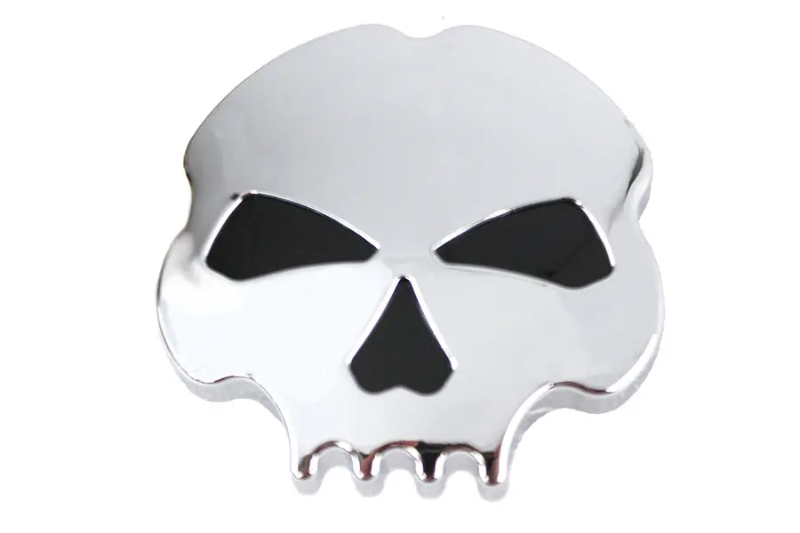 Skull Left Side Gas Cap Chrome - V-Twin Mfg. 1