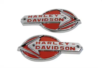 Oe Emblem Set With Red Lettering - V-Twin Mfg. 1