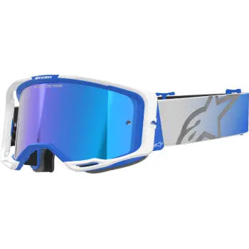 Alpinestars Goggles Vision 8 Goggle - Corp - Blue/White - Blue Mirror Lens 5101625-7274 1
