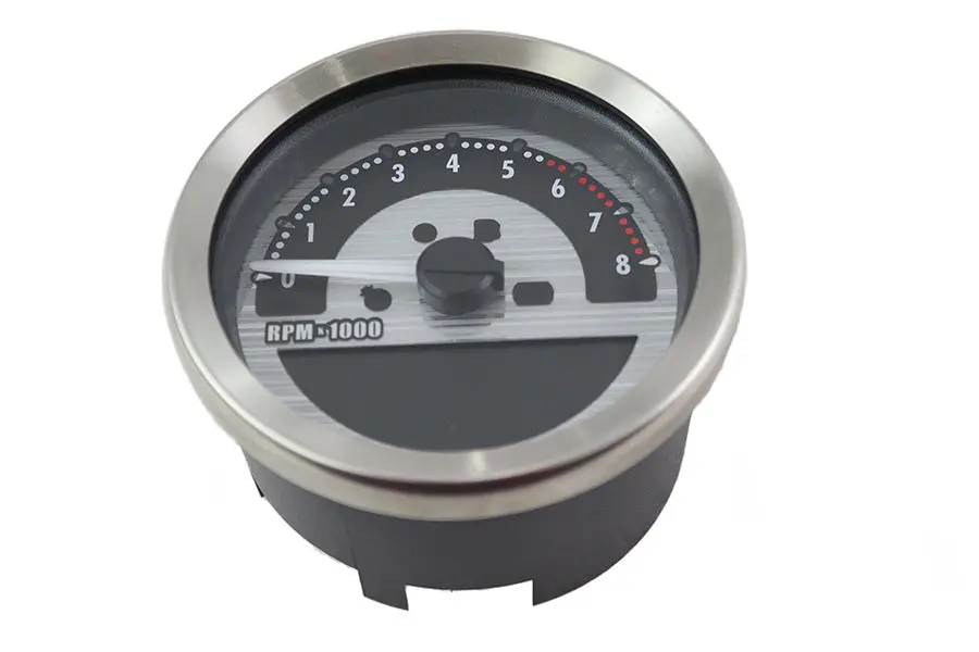 Silver 3-5/8 Inch Electronic Speedometer Assembly - V-Twin Mfg. 1