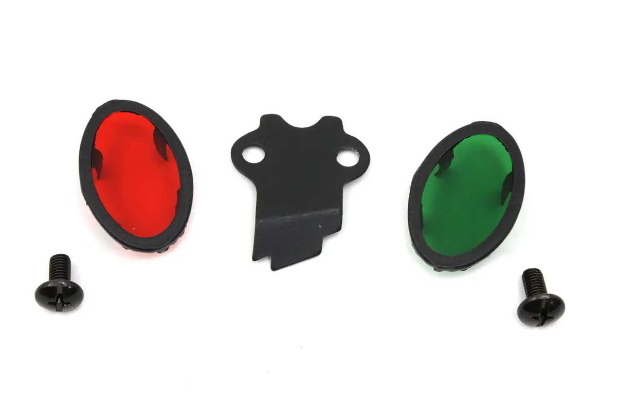 Parkerized Cateye Dash Panel Lens Set - V-Twin Mfg. 1