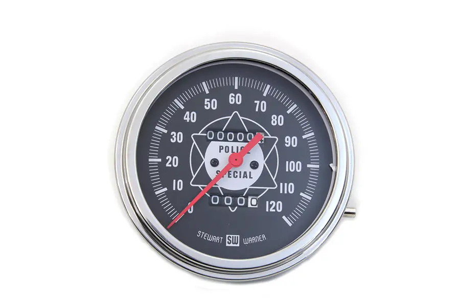 Police Speedometer With Red Needle - V-Twin Mfg. 1