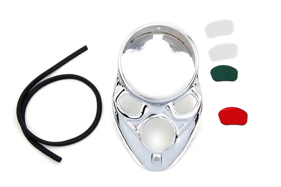 Chrome Skull Dash Panel With Red Lens - V-Twin Mfg. 1