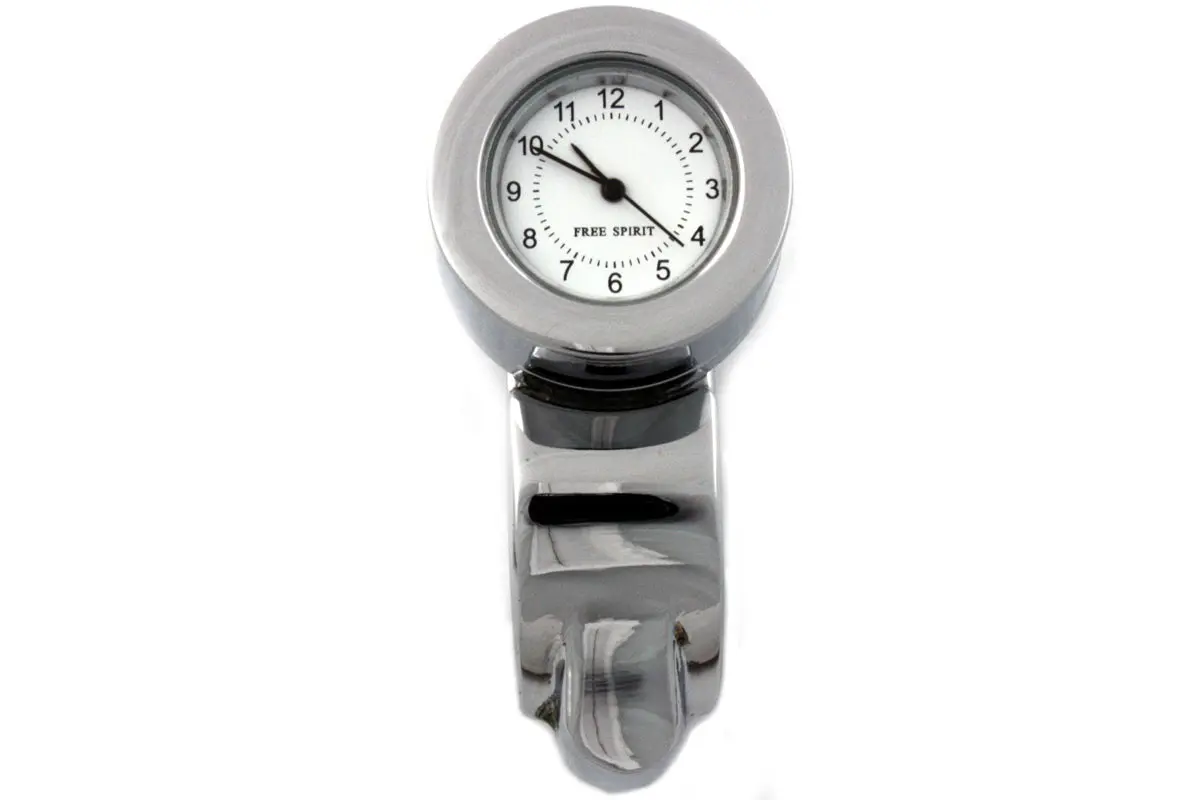 Chrome Handlebar Clock Assembly - V-Twin Mfg. 1