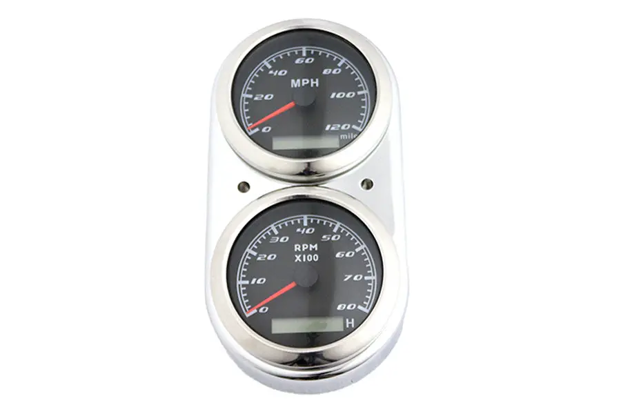 Gps Speedometer And Tachometer Dash Kit Chrome - V-Twin Mfg. 1