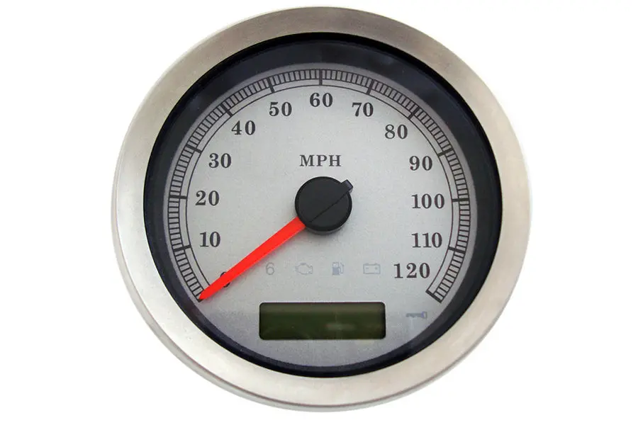 4 Inch Electronic Speedometer Assembly Silver - V-Twin Mfg. 1