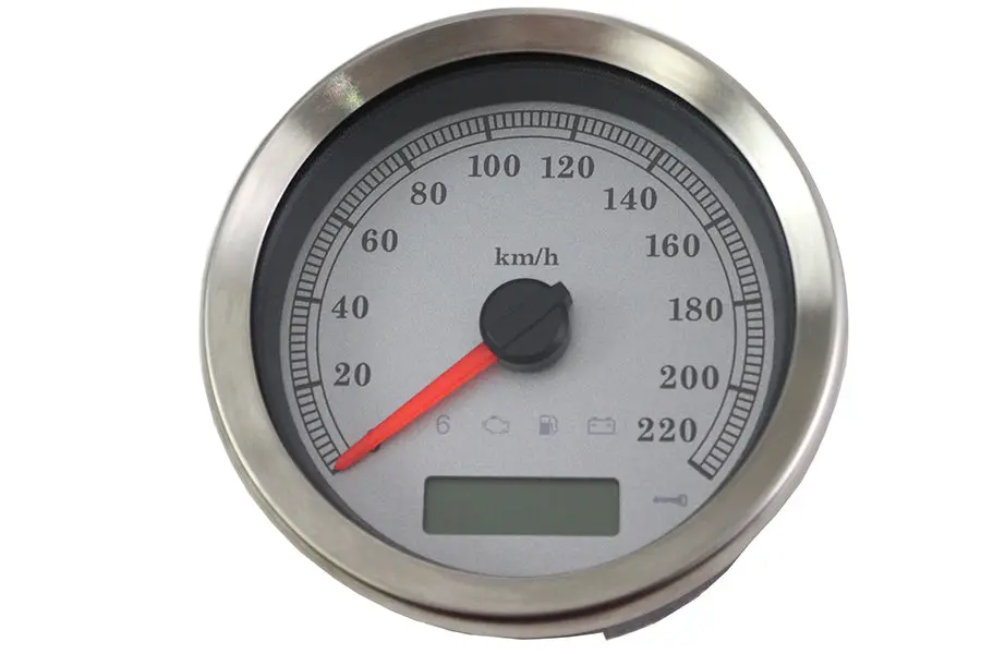 4 Inch Electronic Speedometer Assembly Silver - V-Twin Mfg. 1