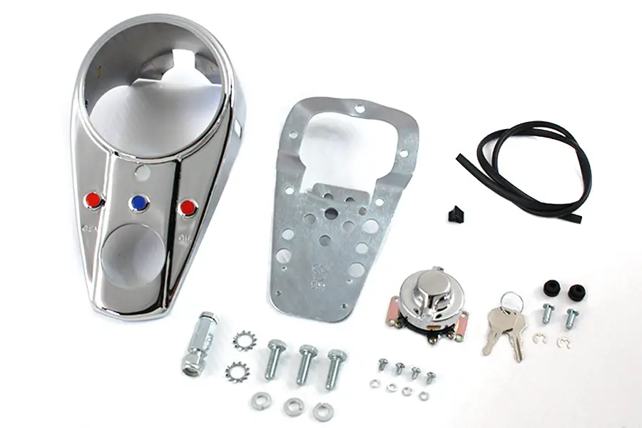 Chrome Three Light Dash Panel Kit - V-Twin Mfg. 1