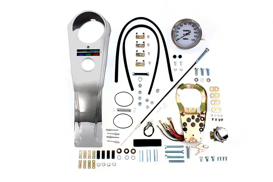 Long Rider Style Dash Kit With 2:1 Speedometer - V-Twin Mfg. 1