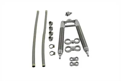 Dual Tube Oil Cooler Kit Chrome - V-Twin Mfg. 1