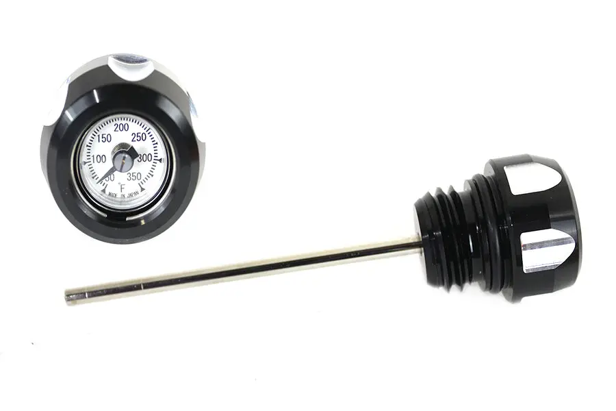 M8 Black And Machined Oil Temperature Dipstick - V-Twin Mfg. 1