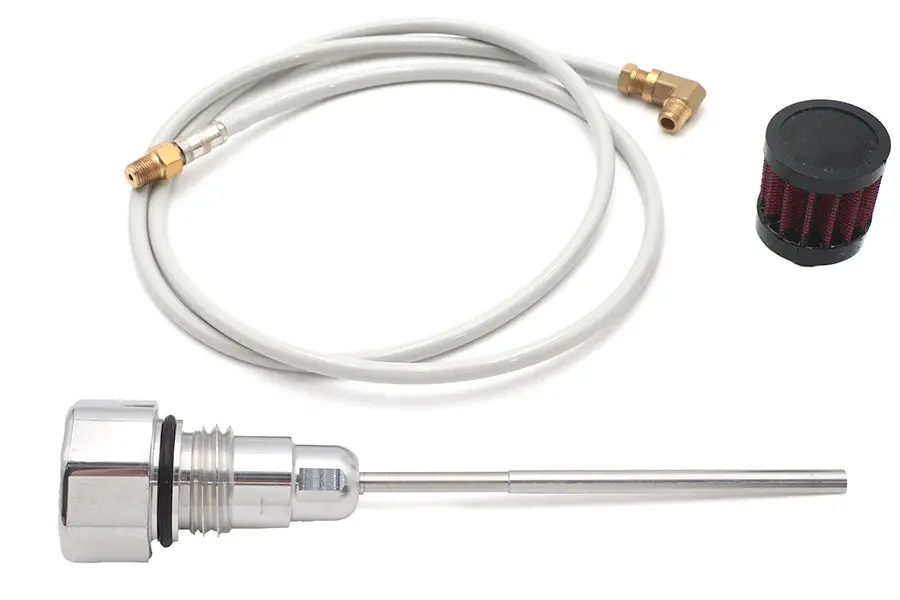 Oil Tank Vented Dipstick Polished - V-Twin Mfg. 1