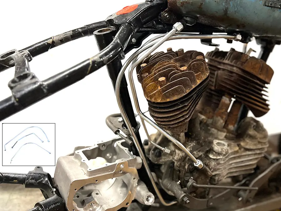 45 W/G Oil Line Set Zicad Plated - V-Twin Mfg. 1
