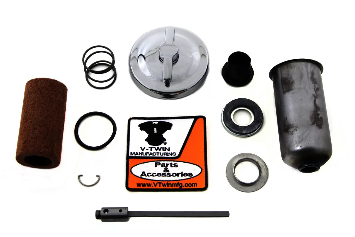 Chrome Oil Tank Cap Kit - V-Twin Mfg. 1