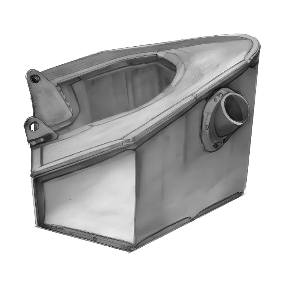 Xl Rigid Oil Tank Raw - V-Twin Mfg. 1