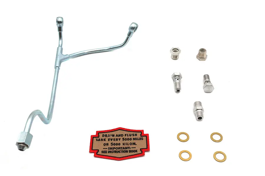 Knucklehead Banjo Oil Line Kit Zicad Plated - V-Twin Mfg. 1