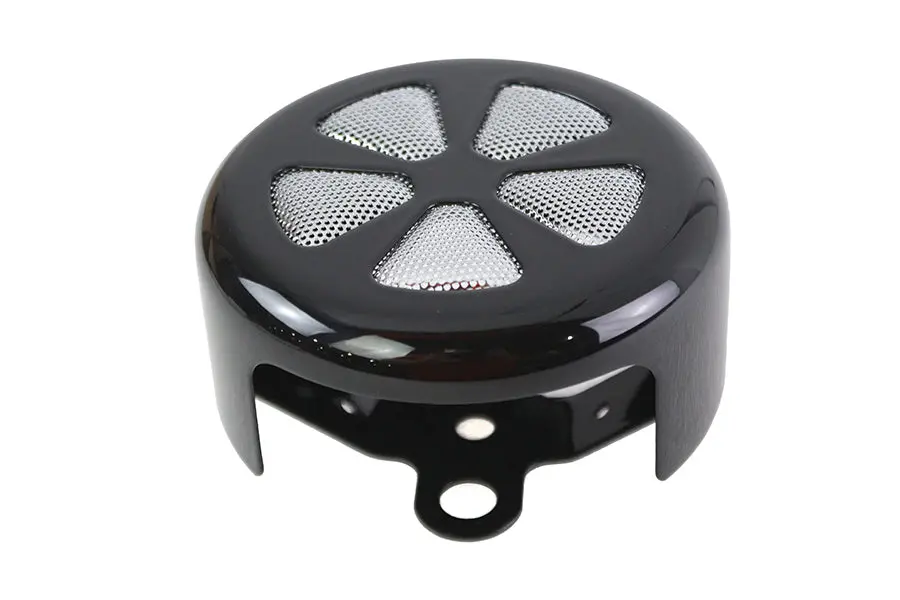 5 Spoke Round Horn Cover Black - V-Twin Mfg. 1