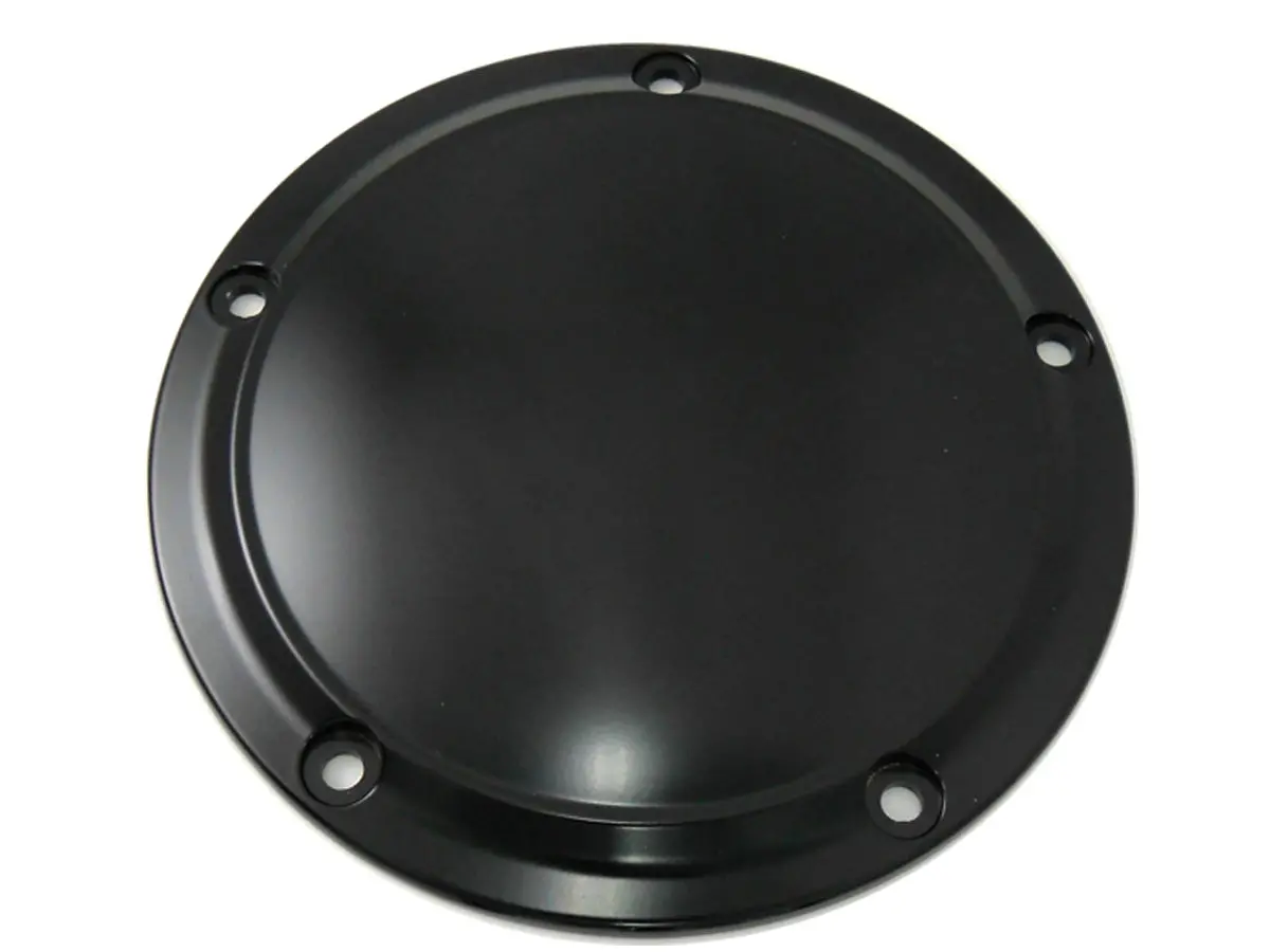 Matte Black 5-Hole Smooth Derby Cover - V-Twin Mfg. 1