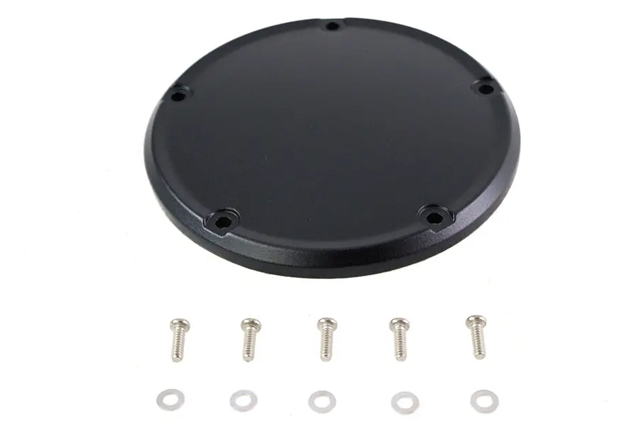 M8 Wrinkle Black 5-Hole Smooth Derby Cover - V-Twin Mfg. 1
