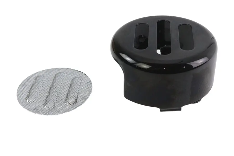 3 Slot Round Horn Cover Black - V-Twin Mfg. 1