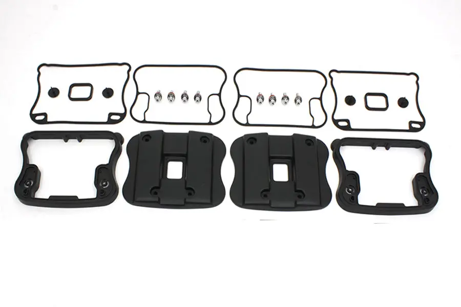 Top Rocker Box Cover And D-Ring Kit Black - V-Twin Mfg. 1