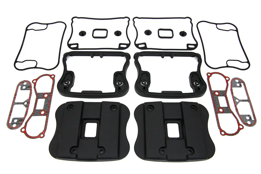 Top Rocker Box Cover And D-Ring Kit Black - V-Twin Mfg. 1