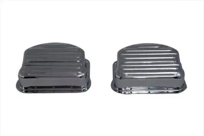 Ribbed Panhead Cover Set Chrome - V-Twin Mfg. 1