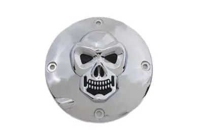 Skull Clutch Inspection Cover Chrome - V-Twin Mfg. 1