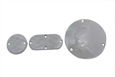 Flame Cover Set Chrome - V-Twin Mfg. 1