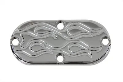 Oval Inspection Chrome Flame - V-Twin Mfg. 1