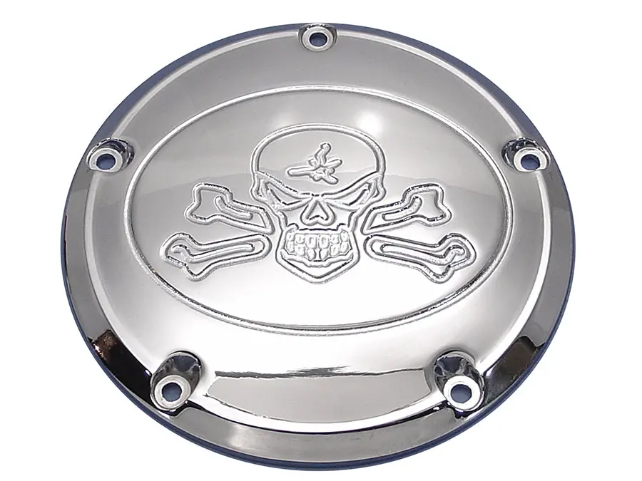 Skull Derby Cover Chrome - V-Twin Mfg. 1