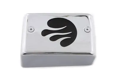 Chrome Ignition Module Cover With Black Flame - V-Twin Mfg. 1