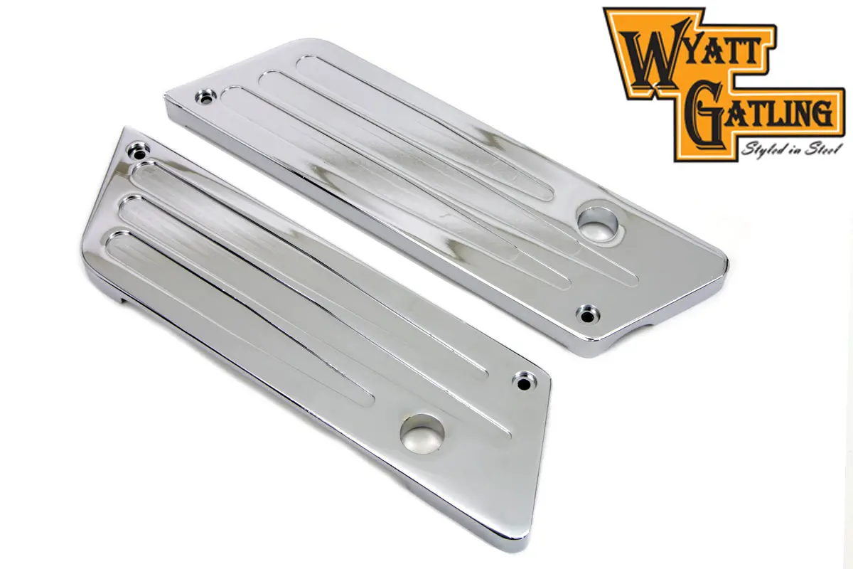 Wyatt Gatling Milled Saddlebag Face Plate - V-Twin Mfg. 1