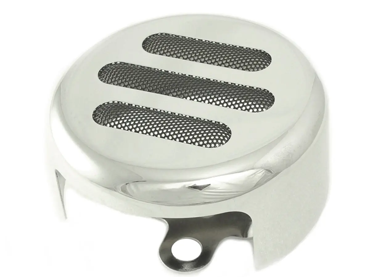 Slotted Style Round Horn Cover Chrome - V-Twin Mfg. 1