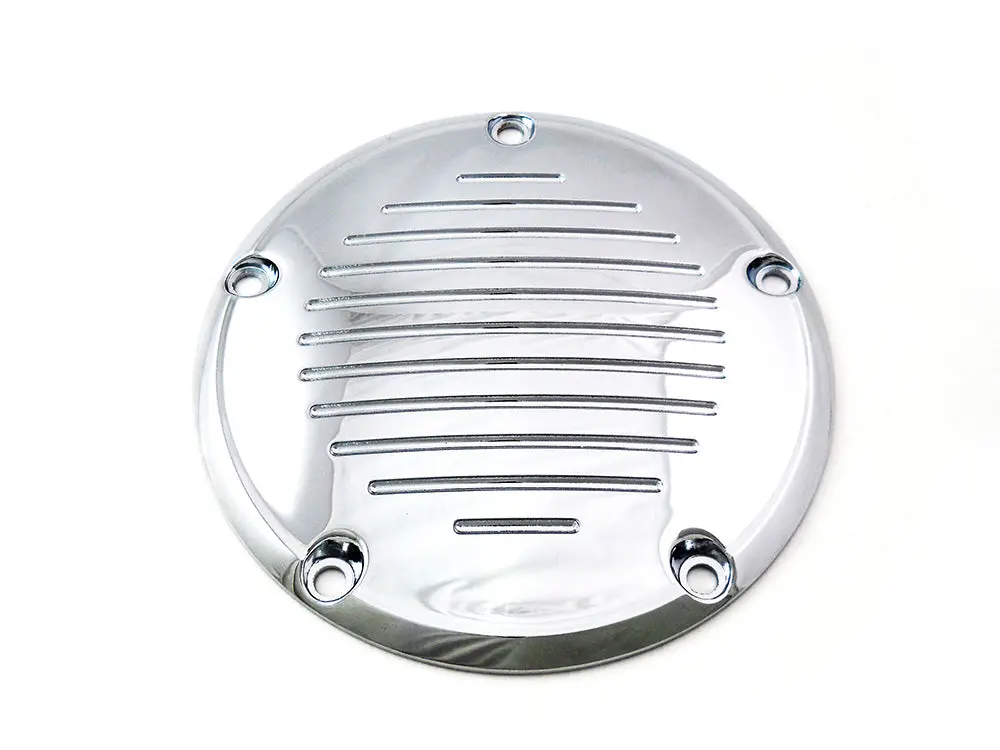 Chrome Grooved 5-Hole Derby Cover - V-Twin Mfg. 1