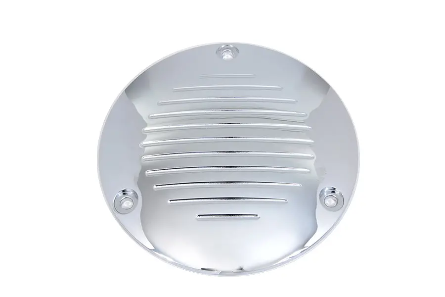 Chrome Grooved 3-Hole Derby Cover - V-Twin Mfg. 1