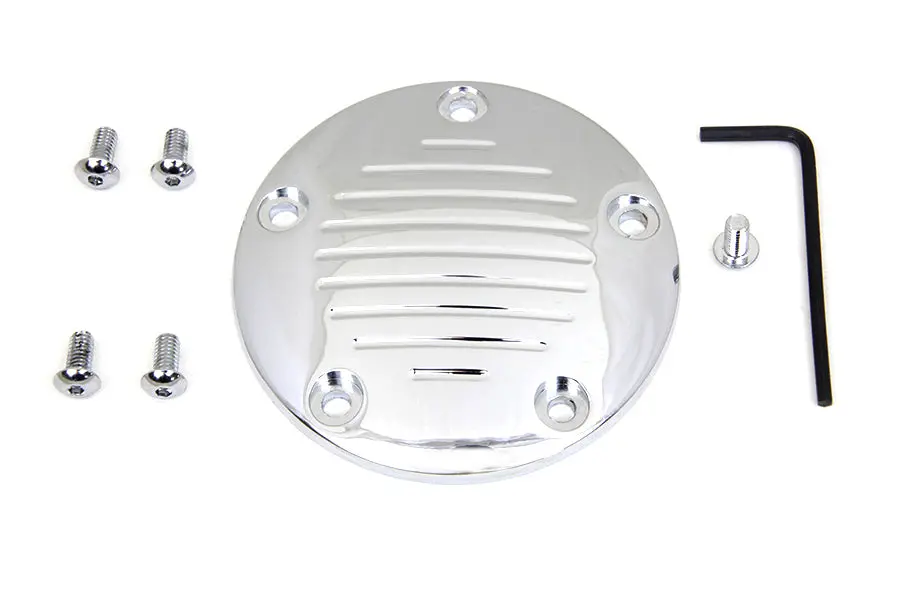 Grooved Ignition System Cover 5-Hole Chrome - V-Twin Mfg. 1