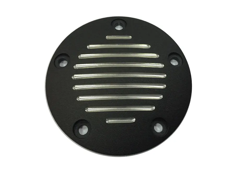 Grooved Ignition System Cover 5-Hole Black - V-Twin Mfg. 1