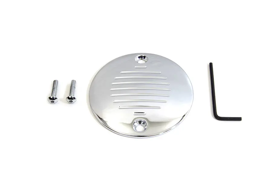 Grooved Ignition System Cover 2-Hole Chrome - V-Twin Mfg. 1