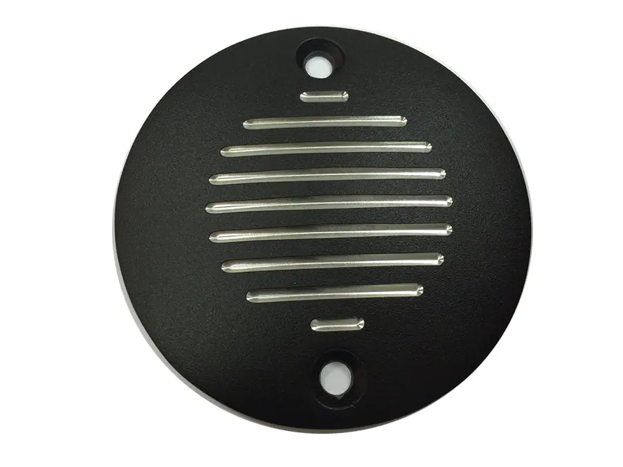 Grooved Ignition System Cover 2-Hole Black - V-Twin Mfg. 1