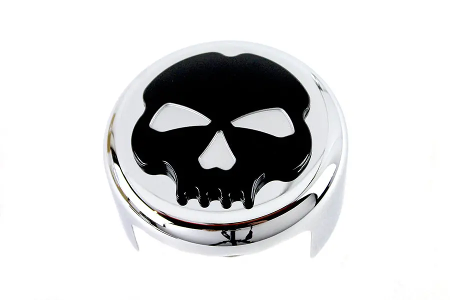 Skull Horn Cover Chrome - V-Twin Mfg. 1