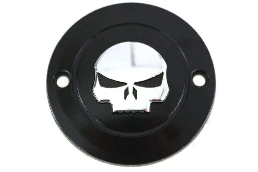 Skull Ignition System Cover 2-Hole Black - V-Twin Mfg. 1