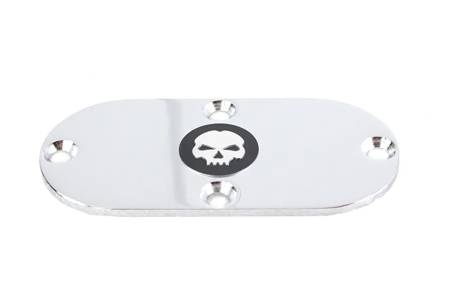 Skull Inspection Cover Chrome - V-Twin Mfg. 1